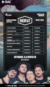 Inicia la preventa oficial de entradas para el concierto de Morat en Costa Rica 