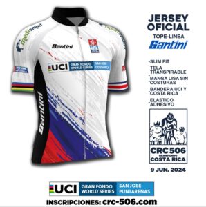 UCI CRC 506 Gran Fondo Costa Rica Santini dio a conocer el diseño del jersey oficial de la competición.