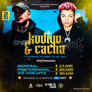 Kodigo en Costa Rica junto a Cacha quienes son referencias del movimiento rap, hip hop, y batallas de freestyle en argentina y a nivel global.