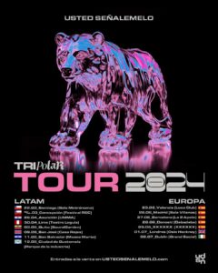 TRIPOLAR, la banda argentina Usted Señalemelo anunció una gira para el 2024 por Europa y Latinoamérica con una parada especial en la capital de Costa Rica el próximo jueves 09 de mayo.