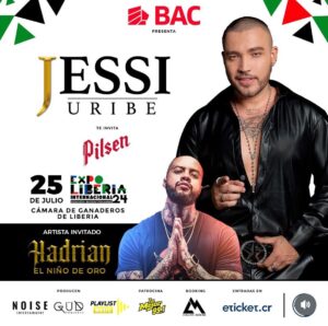 Expo Liberia se trae varias sorpresas para su público y confirma oficialmente su concierto internacional a cargo de los artistas internacionales Jesse Uribe y Hadrian (el niño de oro), este concierto se llevará a cabo el 25 de julio en la Cámara de Ganaderos Expo Liberia.